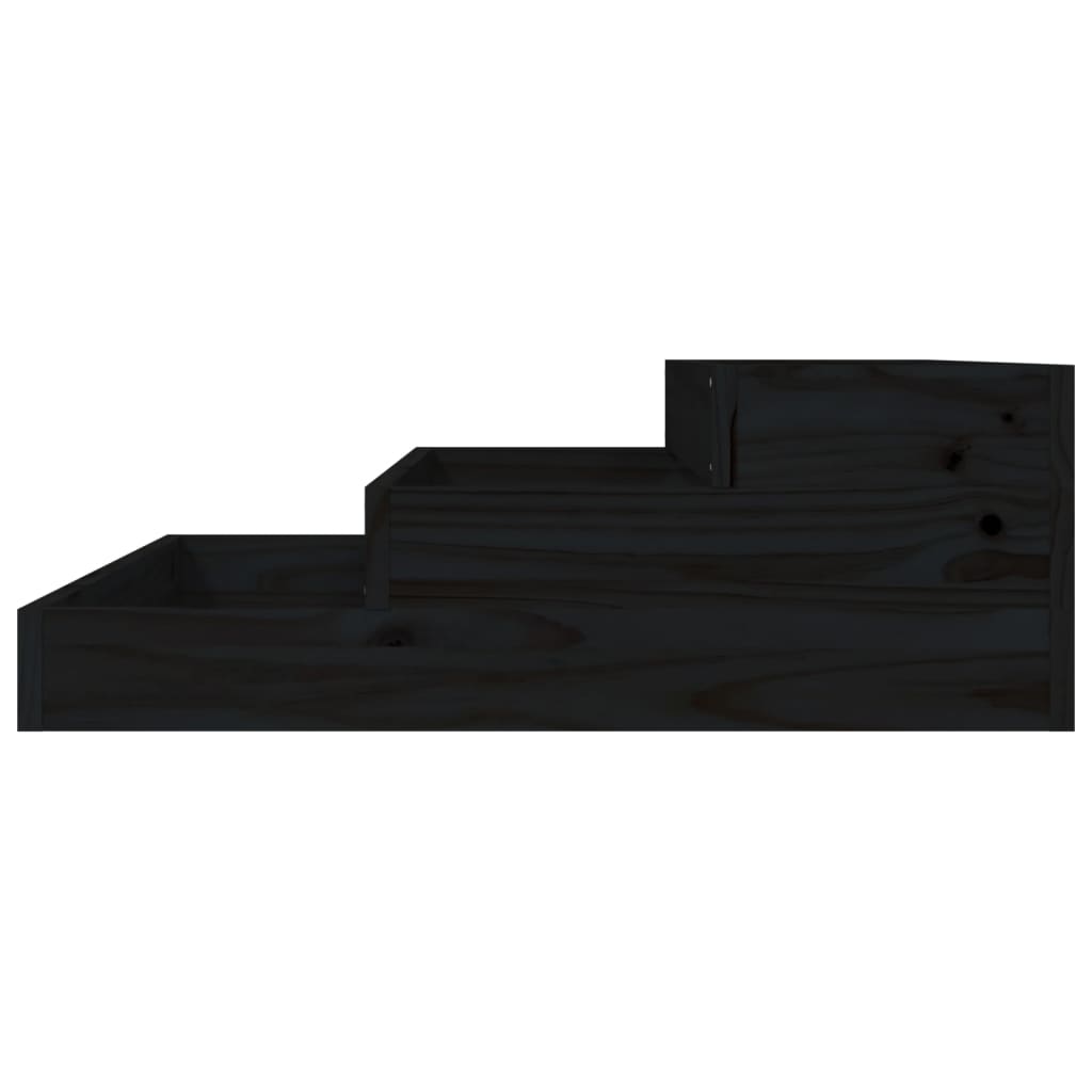 vidaXL Planter Black 78x78x27 cm Solid Wood Pine 5