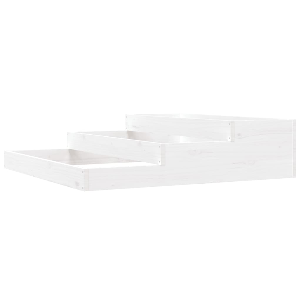 vidaXL Planter White 107x107x27 cm Solid Wood Pine 2