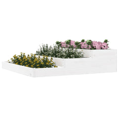 vidaXL Planter White 107x107x27 cm Solid Wood Pine 3