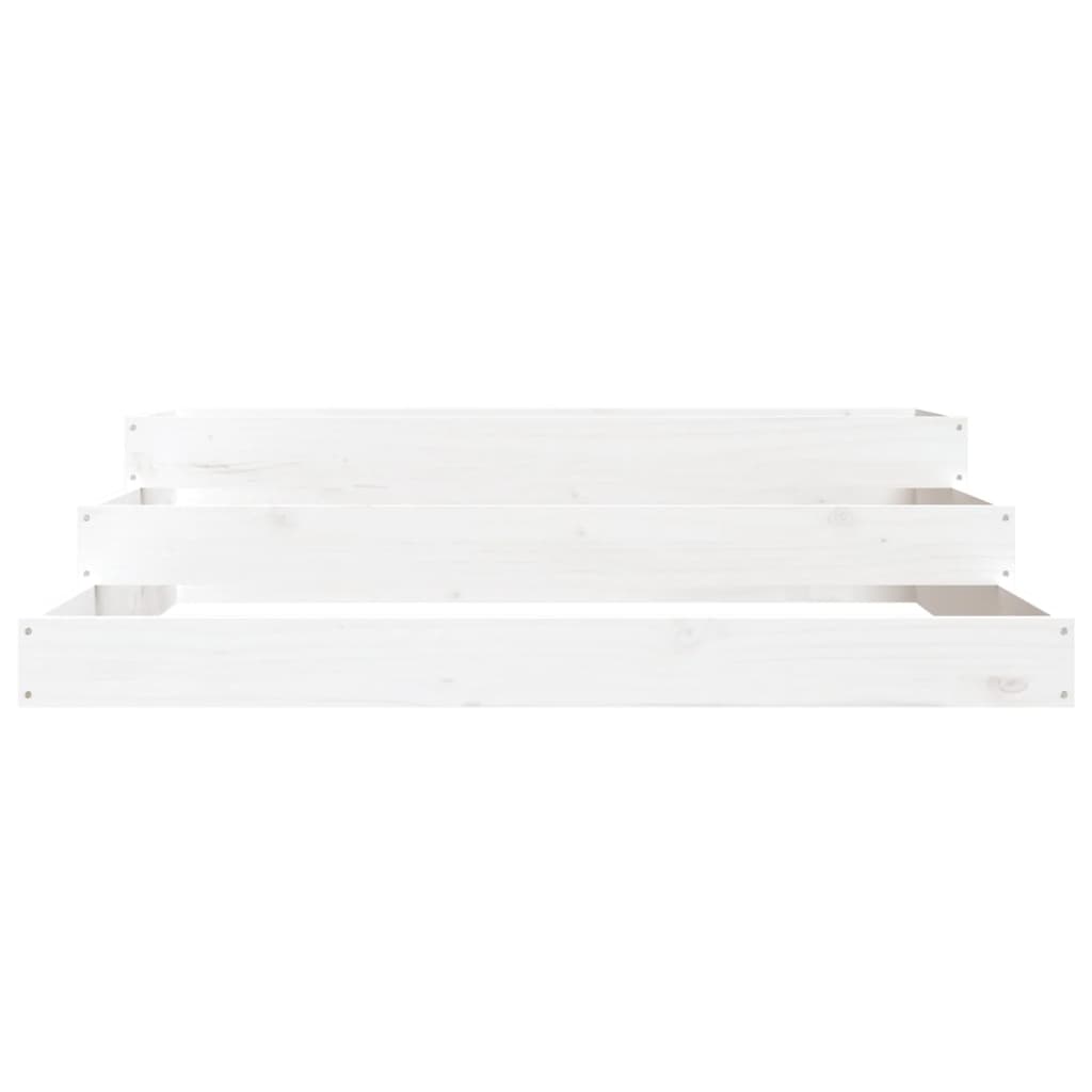 vidaXL Planter White 107x107x27 cm Solid Wood Pine 4