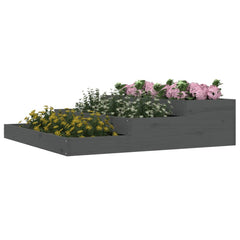 vidaXL Planter Grey 107x107x27 cm Solid Wood Pine 3
