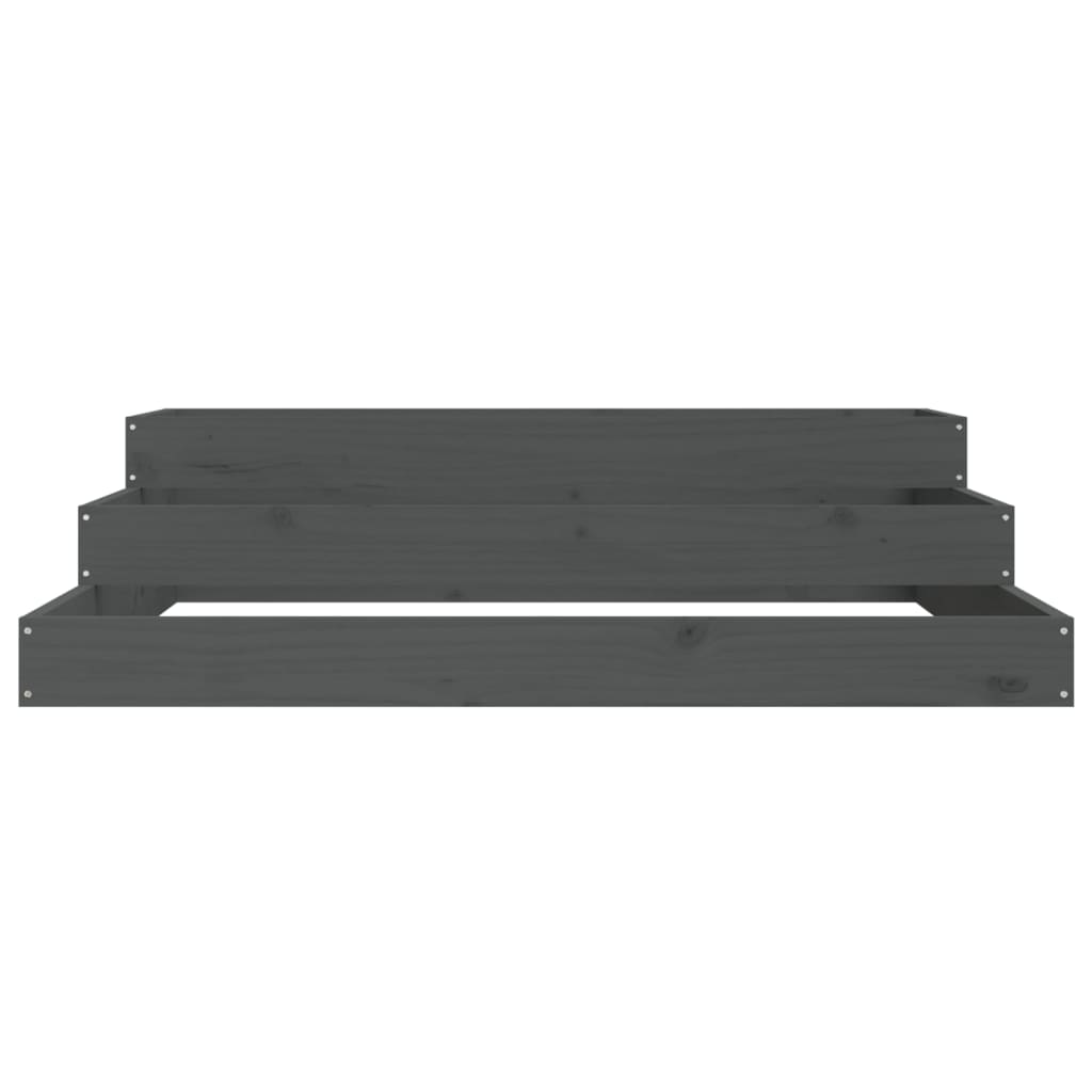 vidaXL Planter Grey 107x107x27 cm Solid Wood Pine 4