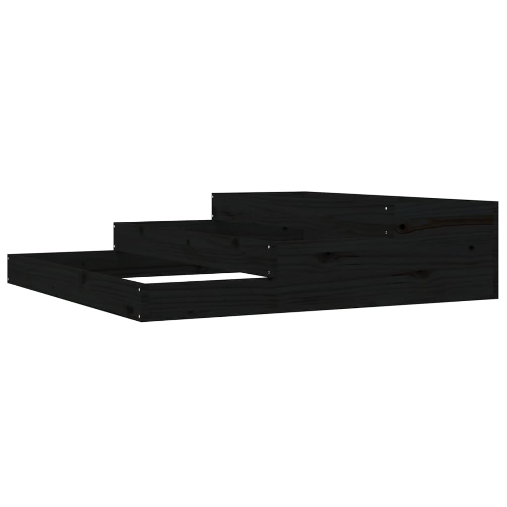 vidaXL Planter Black 107x107x27 cm Solid Wood Pine 2