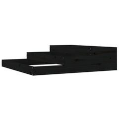 vidaXL Planter Black 107x107x27 cm Solid Wood Pine 2
