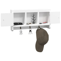 vidaXL Key Cabinet White 40x8.5x20 cm Engineered Wood&Steel 4