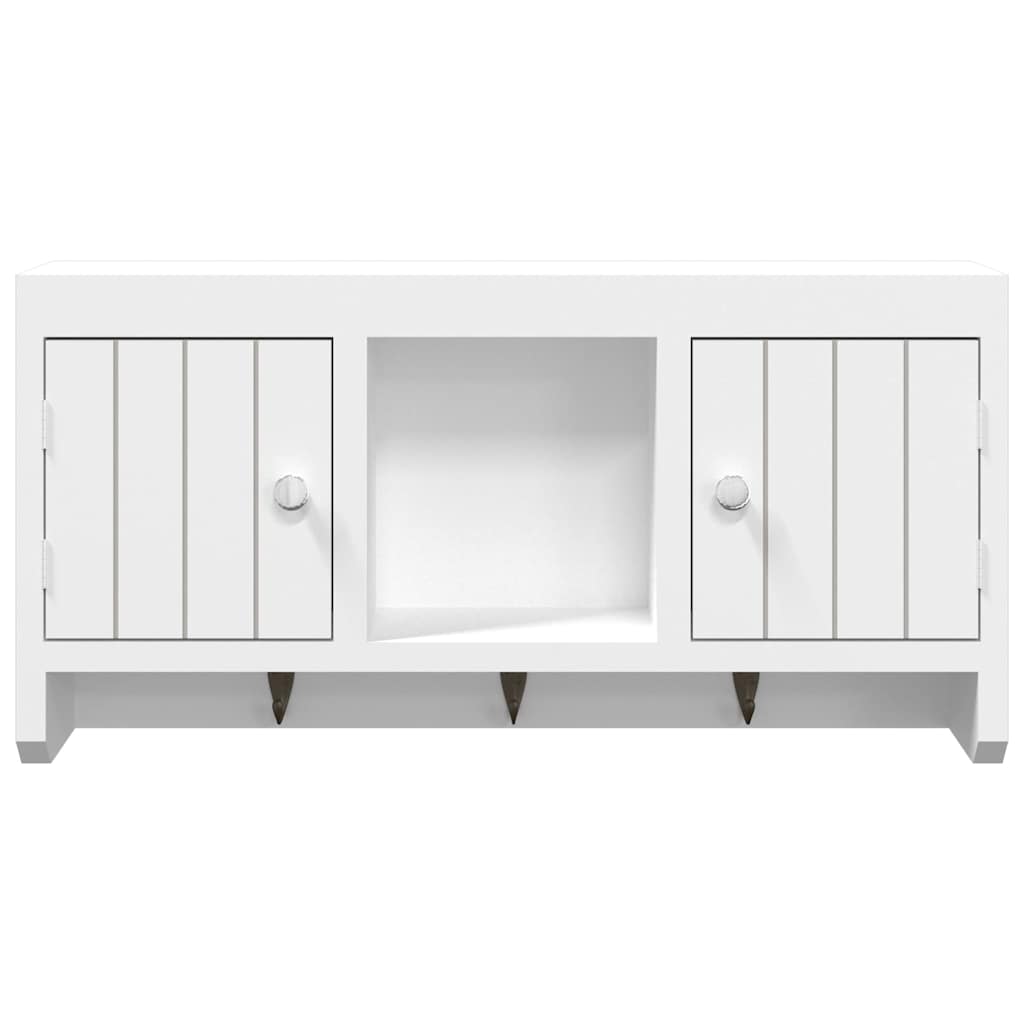 vidaXL Key Cabinet White 40x8.5x20 cm Engineered Wood&Steel 5