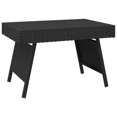vidaXL Foldable Side Table Black 60x40x38 cm Poly Rattan 2