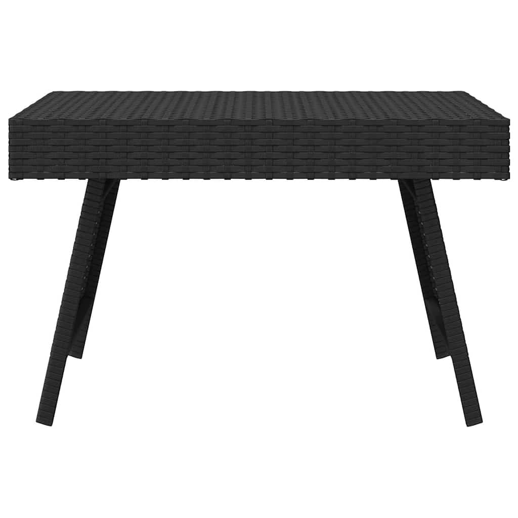 vidaXL Foldable Side Table Black 60x40x38 cm Poly Rattan 3