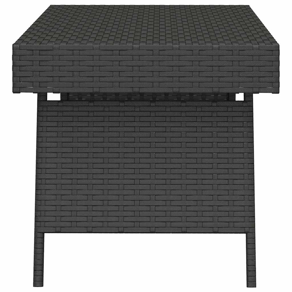 vidaXL Foldable Side Table Black 60x40x38 cm Poly Rattan 4