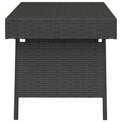 vidaXL Foldable Side Table Black 60x40x38 cm Poly Rattan 4