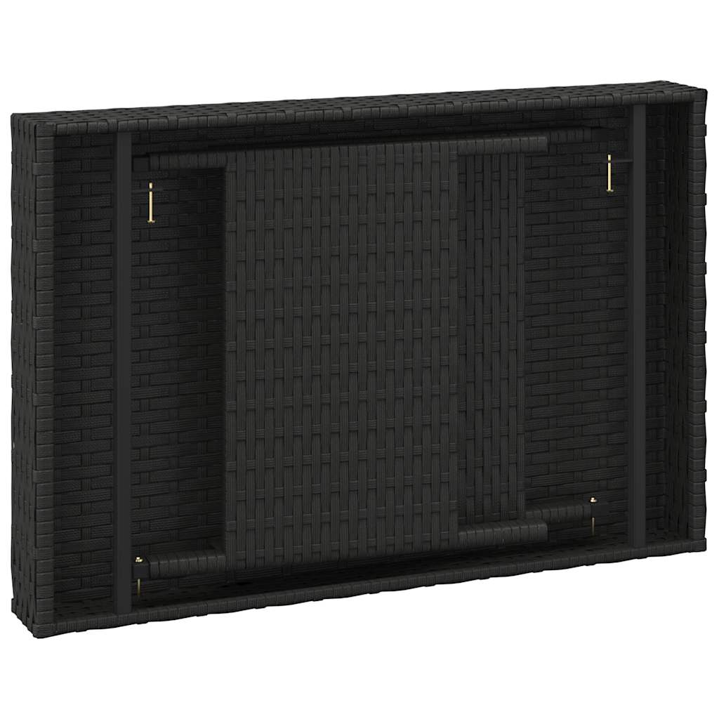 vidaXL Foldable Side Table Black 60x40x38 cm Poly Rattan 5