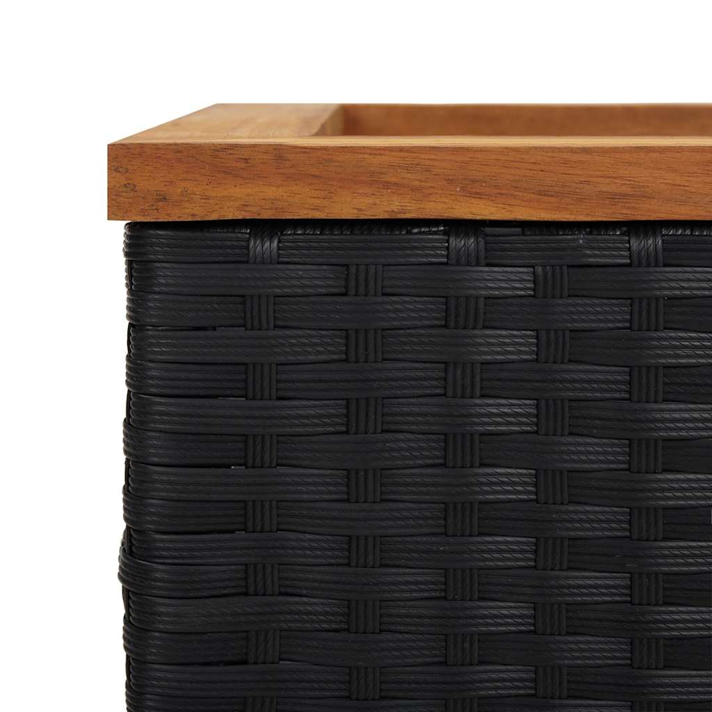 vidaXL Planter | Black, Brown | PE rattan, powder-coated steel, plastic | Medium 4