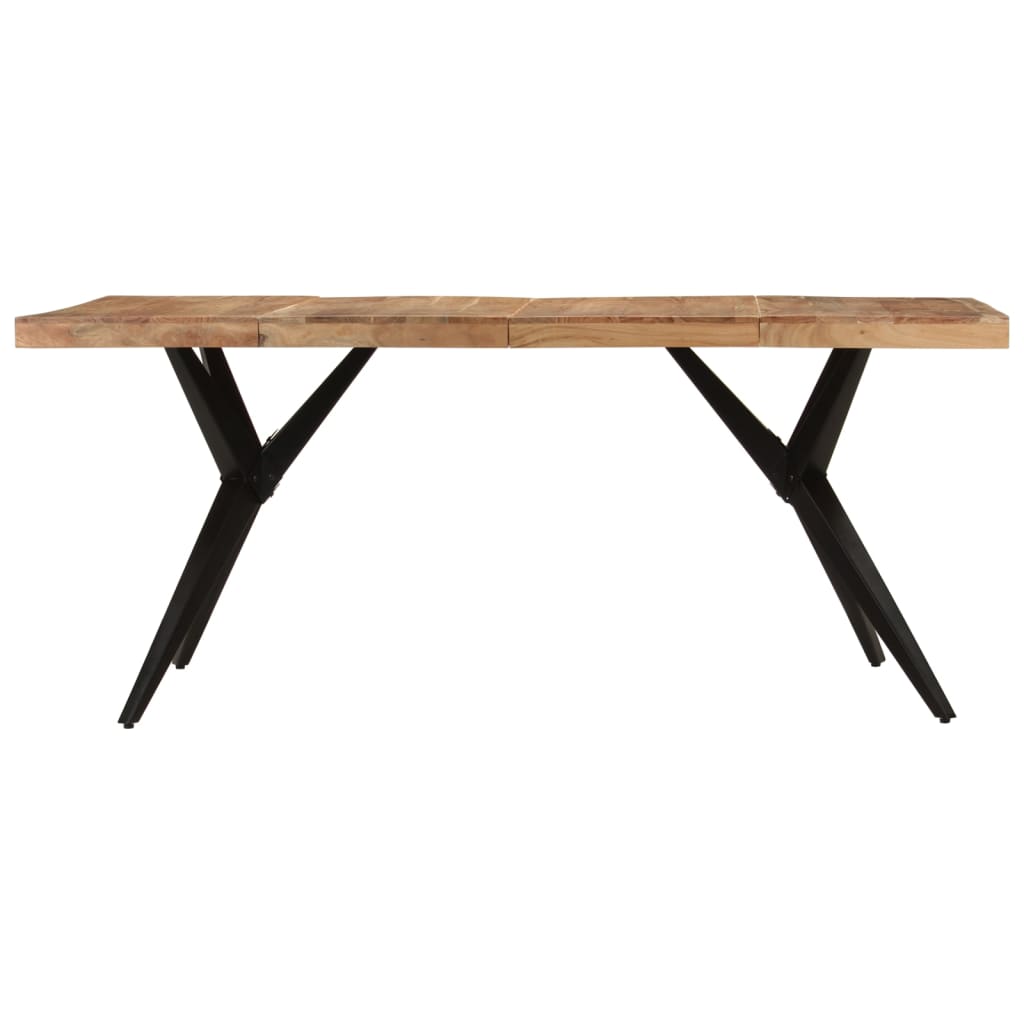 vidaXL Dining Table Black 180x90x77 cm Solid Wood Acacia 2
