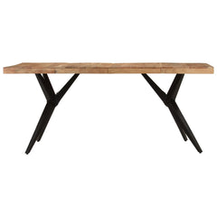 vidaXL Dining Table Black 180x90x77 cm Solid Wood Acacia 2