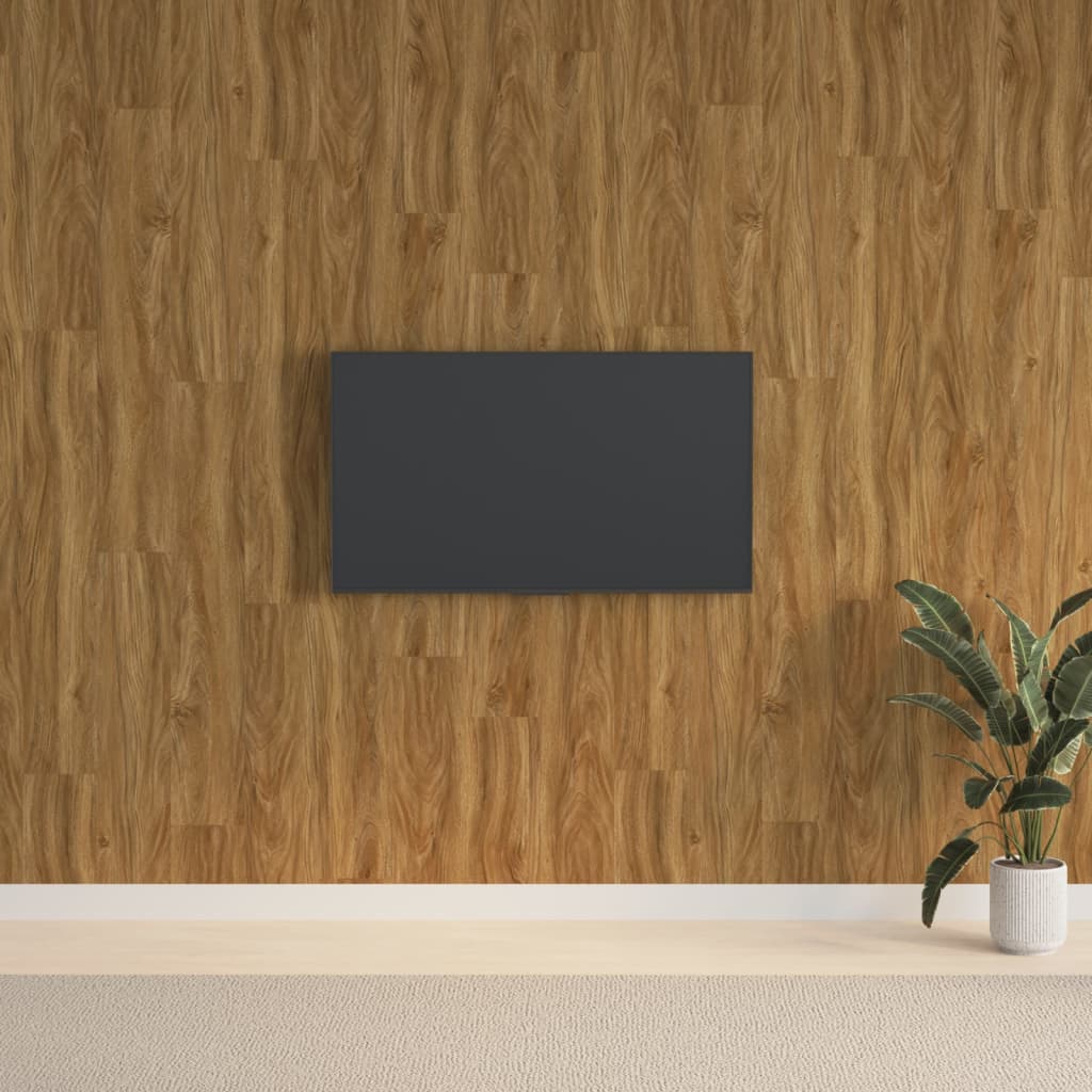 vidaXL Wall Panels Wood Look Brown PVC 2,06 m² 1