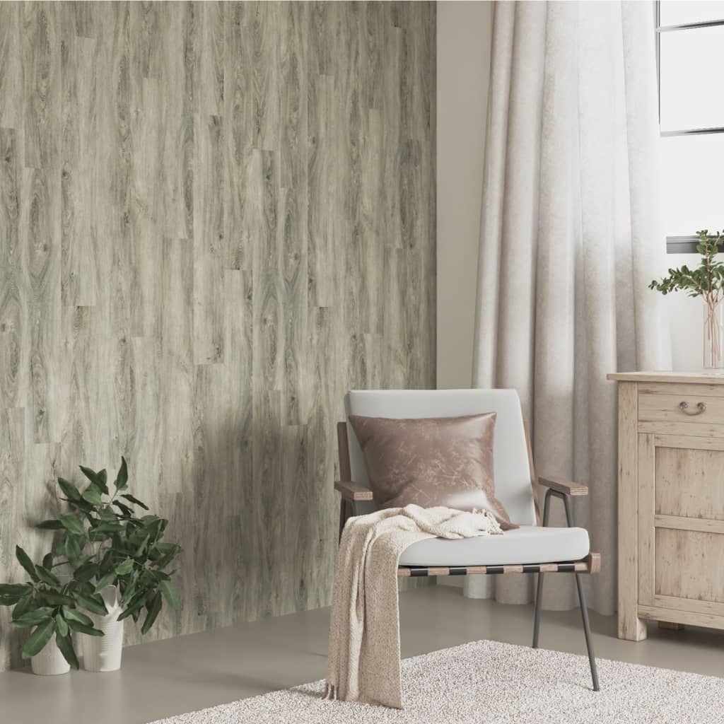 vidaXL Wall Panels Wood Look Grey PVC 2,06 m² 4