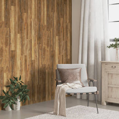vidaXL Wall Panels Wood Look Brown PVC 2,06 m² 4