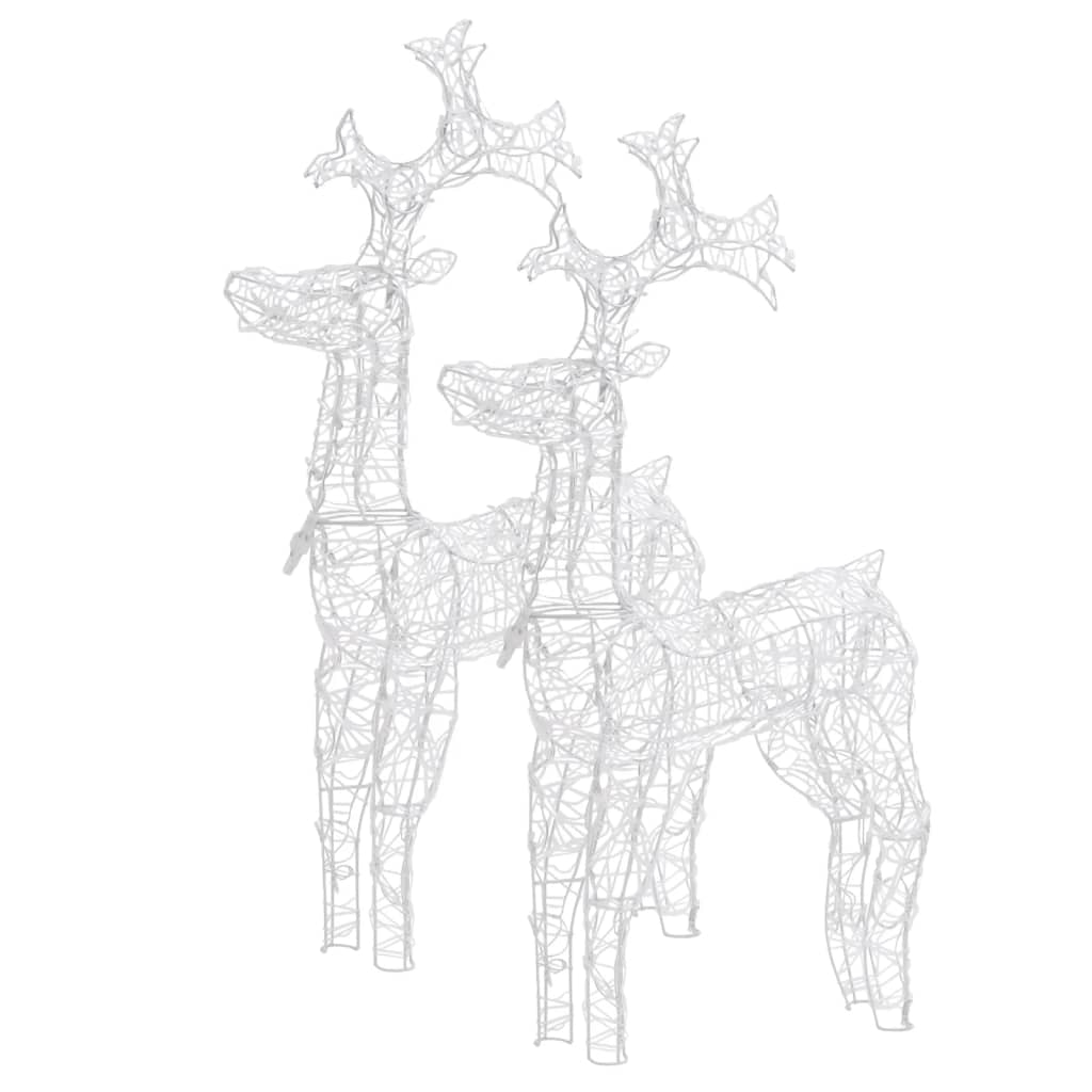 Reindeer Christmas Decorations 60x16x100 cm Acrylic 2 pcs Cold white
