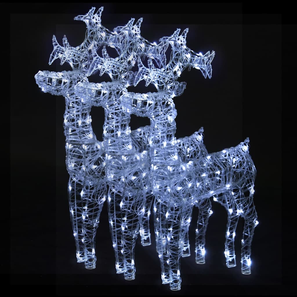 Reindeer Christmas Decorations 60x16x100 cm Acrylic 3 pcs Cold white
