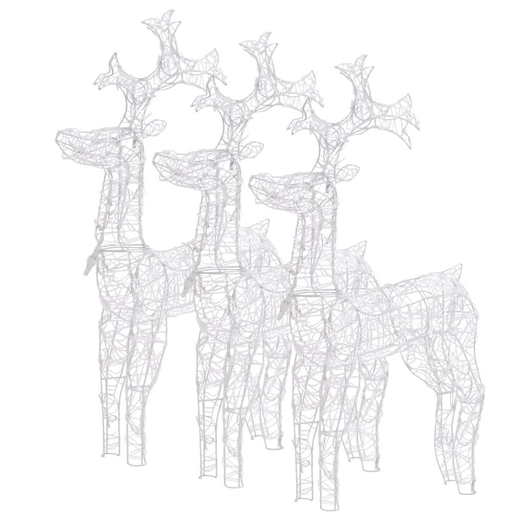 Reindeer Christmas Decorations 60x16x100 cm Acrylic 3 pcs Cold white