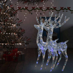 XXL Acrylic Christmas Reindeers 250 LED 180 cm 2 pcs Width 96 cm Multicolour