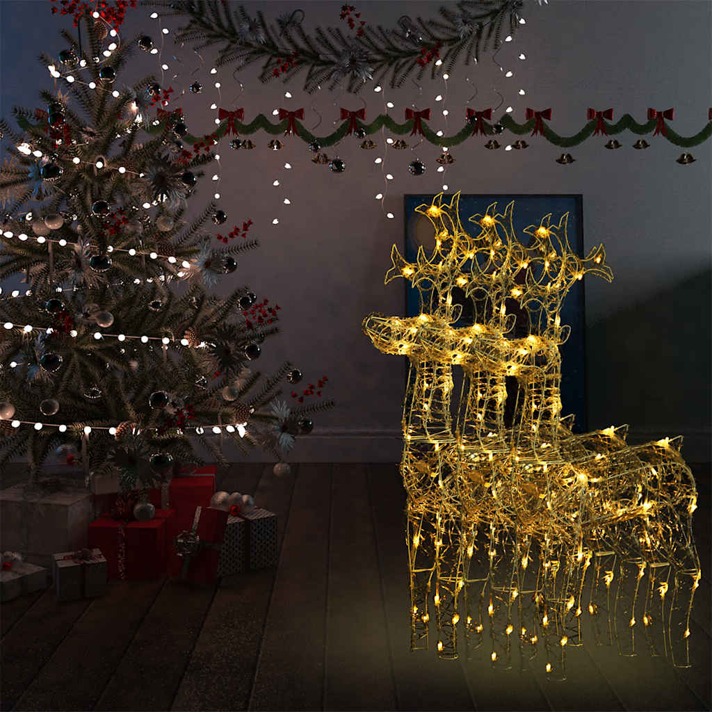 Reindeer Christmas Decorations 60x16x100 cm Acrylic 3 pcs Warm white