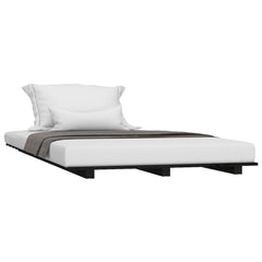Bed Frame without Mattress Solid Wood Pine Length 190 cm Black 90 cm