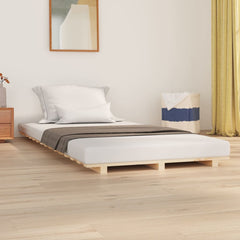 Bed Frame without Mattress Solid Wood Pine Length 190 cm Natural 75 cm