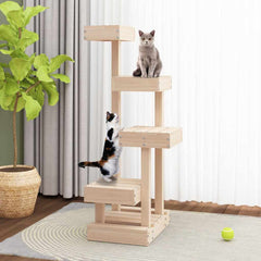vidaXL Cat Tree 45.5x49x103 cm Solid Wood Pine 3
