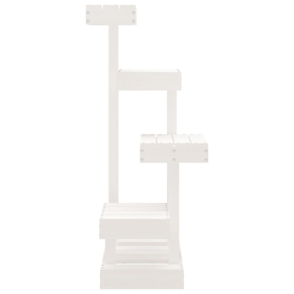 vidaXL Cat Tree White 45.5x49x103 cm Solid Wood Pine 4