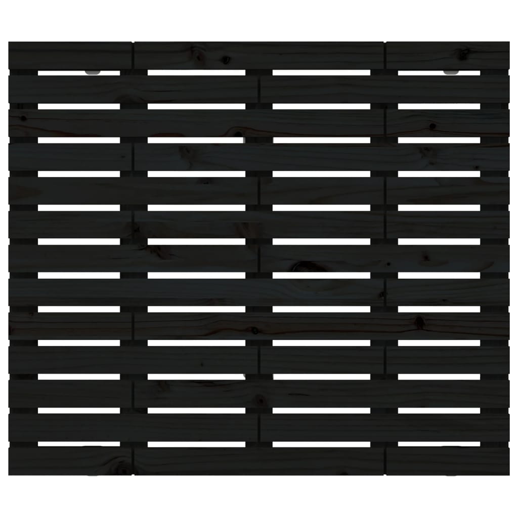 vidaXL Wall Headboard Black 106x3x91.5 cm Solid Wood Pine 4