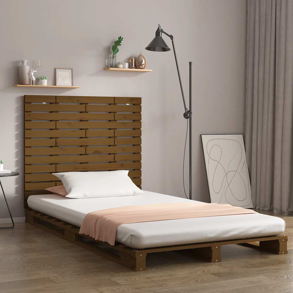 vidaXL Wall Headboard Honey Brown 96x3x91.5 cm Solid Wood Pine 1