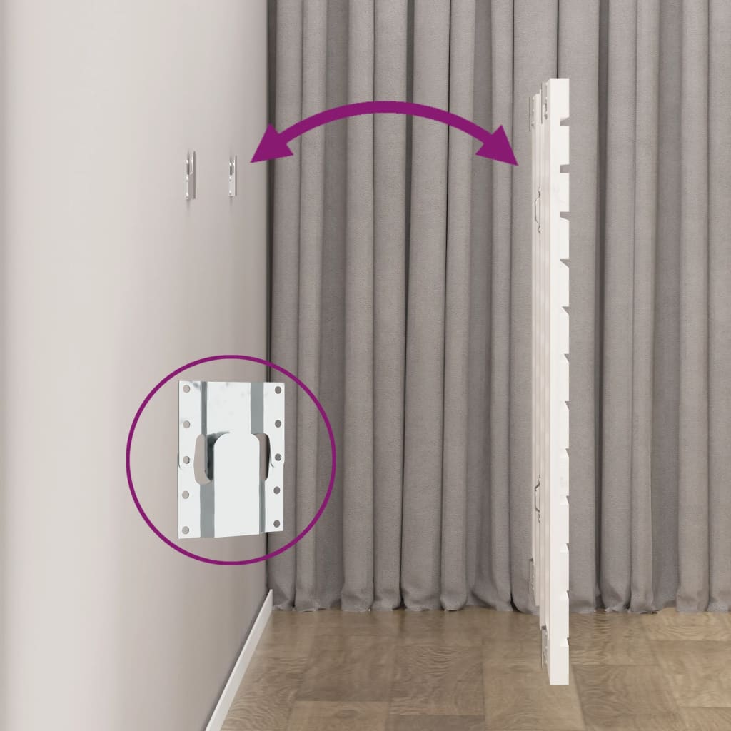 vidaXL Wall Headboard White 166x3x91.5 cm Solid Wood Pine 6