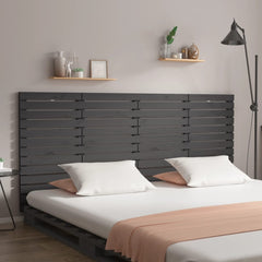Wall Headboard Solid Wood Pine Grey