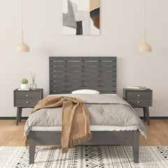 vidaXL Wall Headboard Grey 106x3x63 cm Solid Wood Pine 3