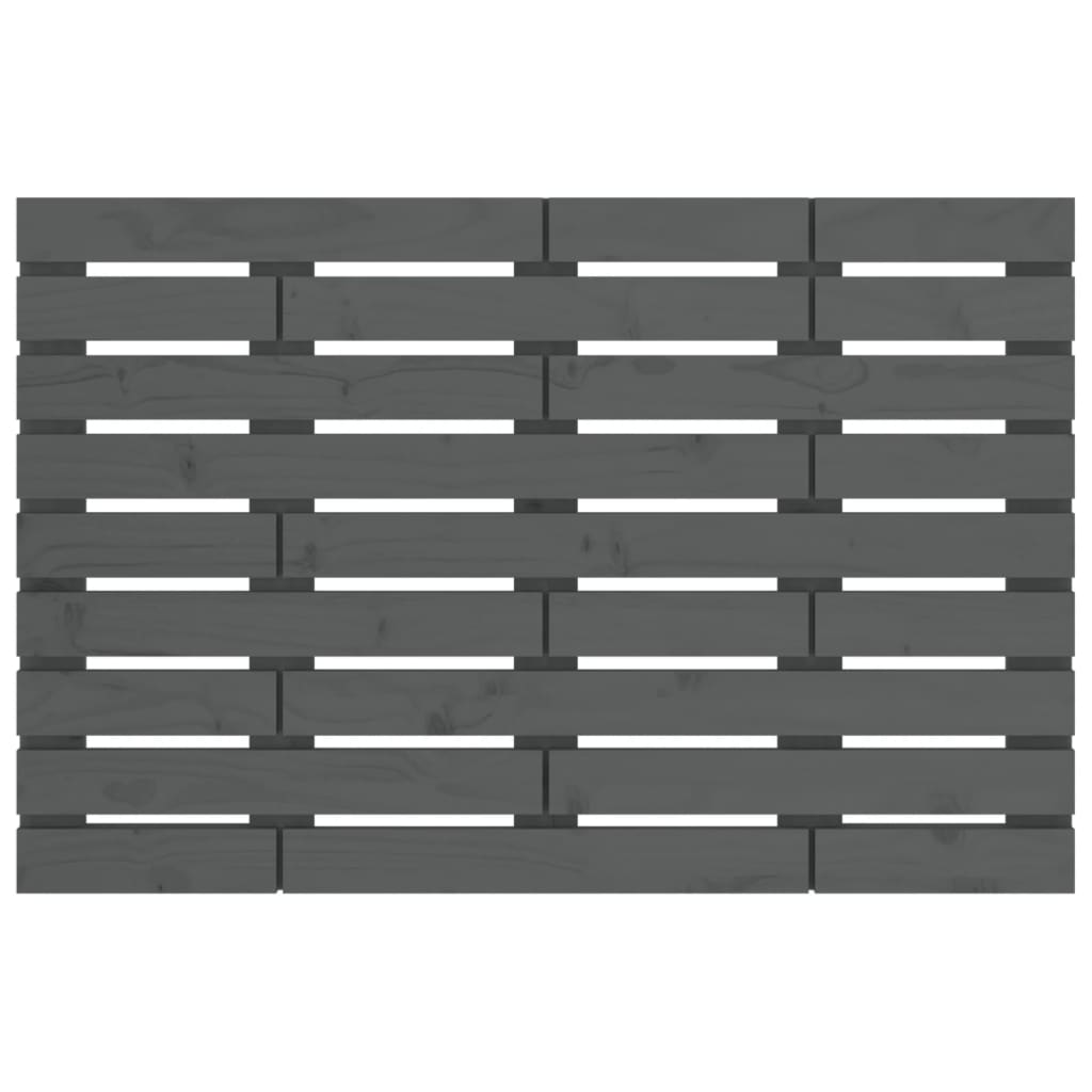 vidaXL Wall Headboard Grey 106x3x63 cm Solid Wood Pine 4