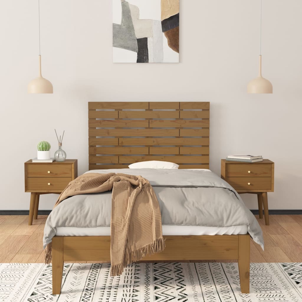 vidaXL Wall Headboard Honey Brown 96x3x63 cm Solid Wood Pine 3
