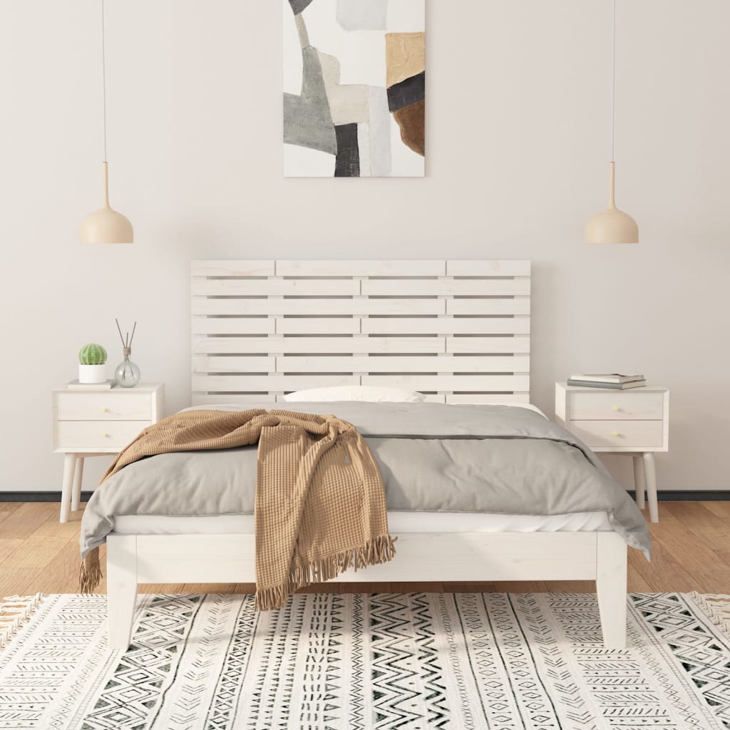vidaXL Wall Headboard White 146x3x63 cm Solid Wood Pine 3