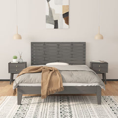 vidaXL Wall Headboard Grey 146x3x63 cm Solid Wood Pine 3