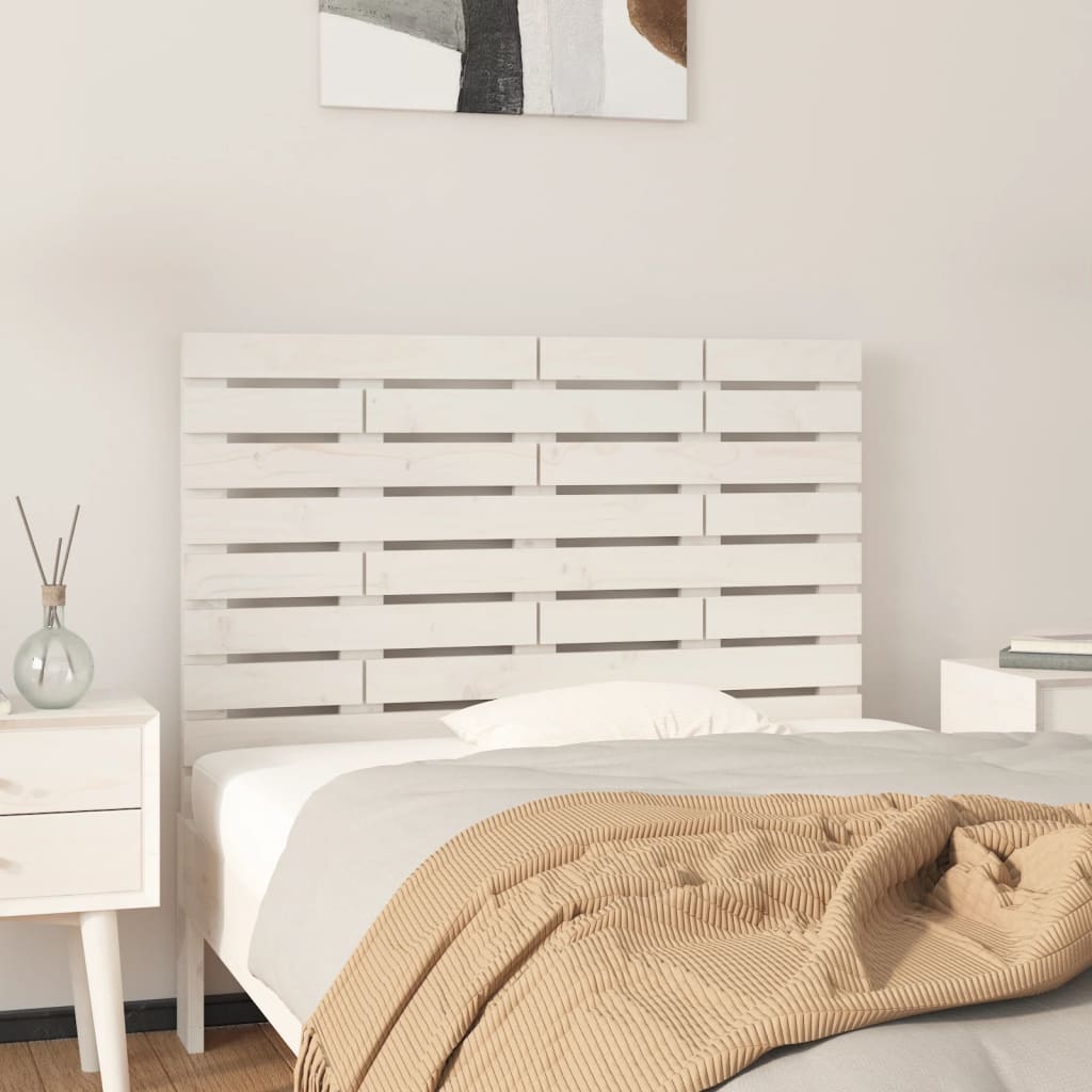 vidaXL Wall Headboard White 81x3x63 cm Solid Wood Pine 1