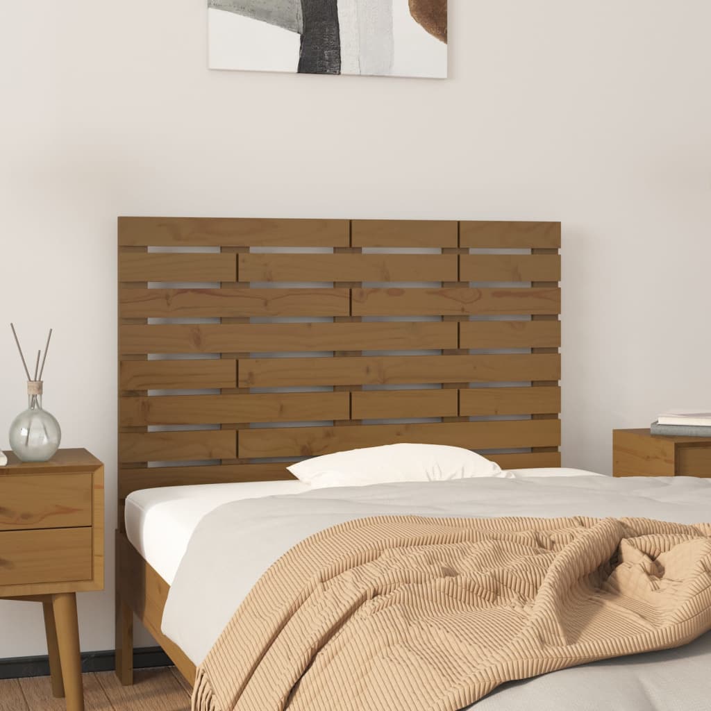 vidaXL Wall Headboard Honey Brown 81x3x63 cm Solid Wood Pine 1