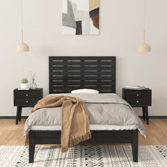 vidaXL Wall Headboard Black 81x3x63 cm Solid Wood Pine 3