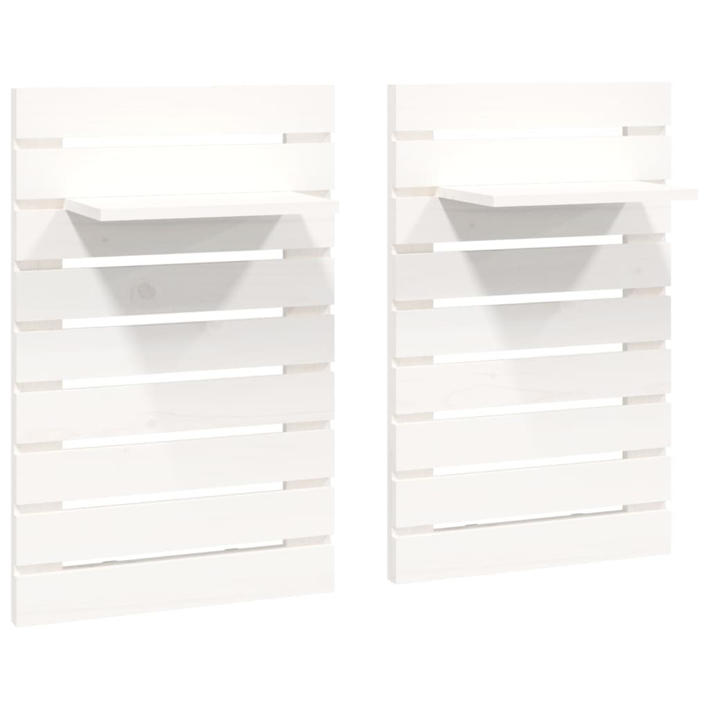 vidaXL Wall-mounted Bedside Shelves 2 pcs White Solid Wood Pine 2