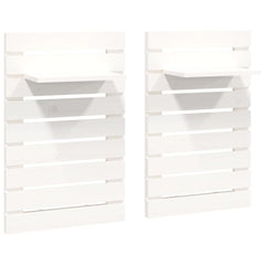 vidaXL Wall-mounted Bedside Shelves 2 pcs White Solid Wood Pine 2