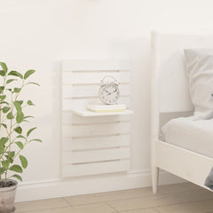 vidaXL Wall-mounted Bedside Shelves 2 pcs White Solid Wood Pine 3