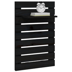 vidaXL Wall-mounted Bedside Shelves 2 pcs Black Solid Wood Pine 4