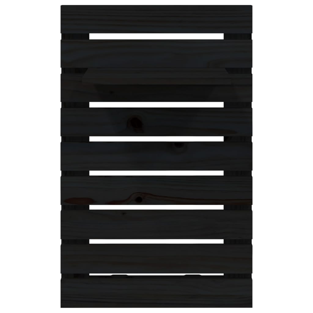 vidaXL Wall-mounted Bedside Shelves 2 pcs Black Solid Wood Pine 6