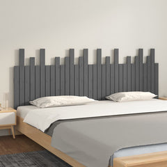 Wall Headboard 108x3x80 cm Solid Wood Pine Grey 204 x 80 cm
