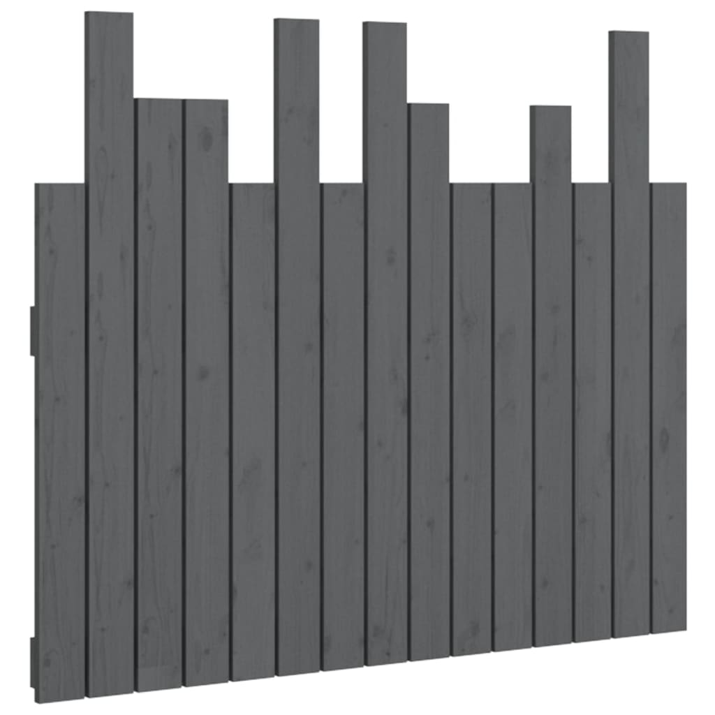 vidaXL Wall Headboard Grey 95.5x3x80 cm Solid Wood Pine 2