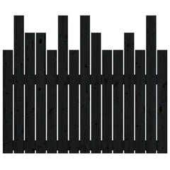 vidaXL Wall Headboard Black 95.5x3x80 cm Solid Wood Pine 5